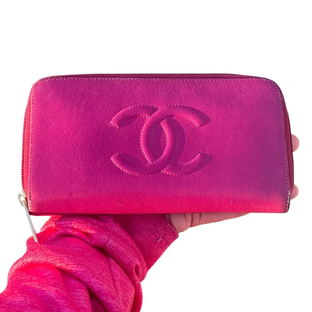 CHANEL Pink Caviar Leather Timeless Continental Zipper Wallet - Picture 12 of 14